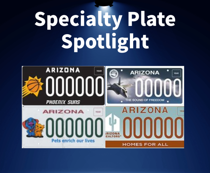 Specialty plates featured in April. 
