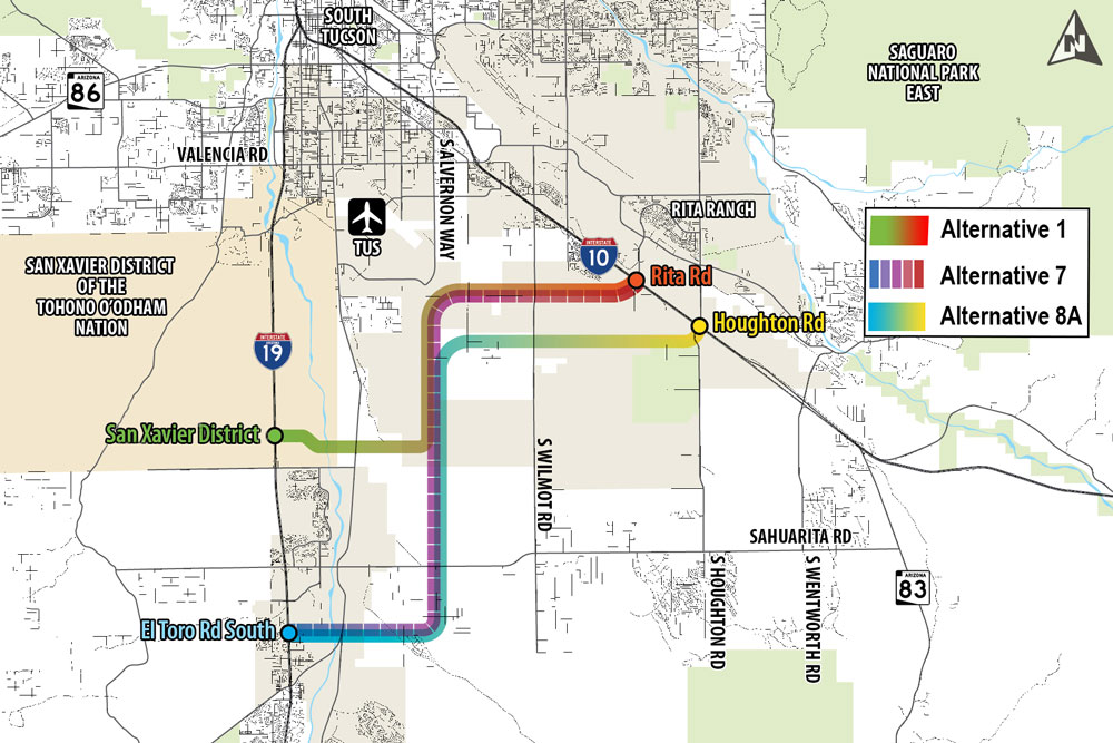 Sonoran Corridor Alternatives Map