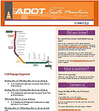 South Mountain Freeway Project Example Alert