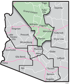 Northcentral District - ADOT Districts Map