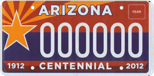 Arizona Centennial License Plate