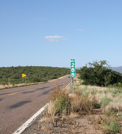 Milepost marker along roadway