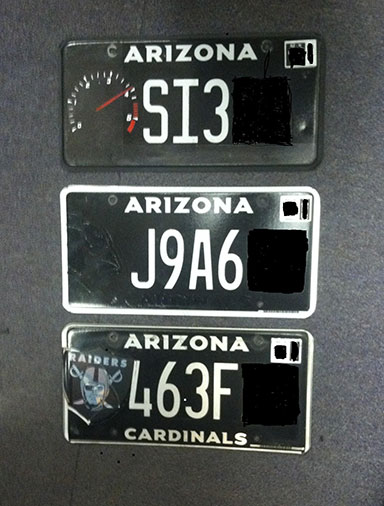 defaced license plates
