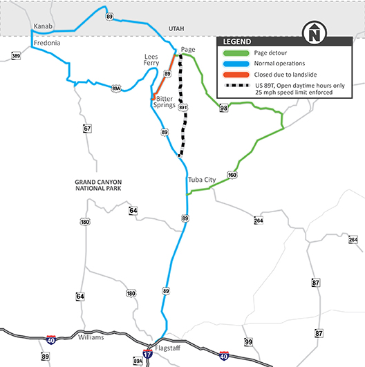 US 89T route map