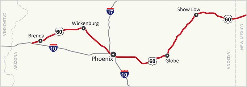 Us Route 60 Map Road Trip: Arizona's Piece Of Us 60, An Original Transcontinental Highway |  Adot