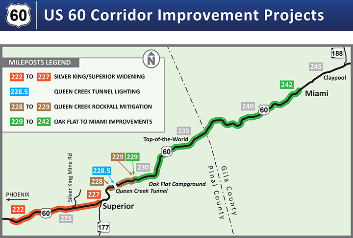 US 60 corridor improvements map