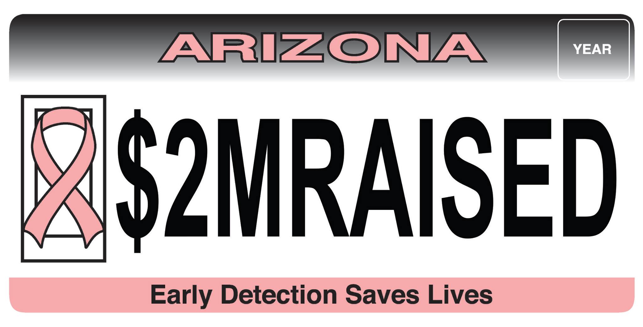 Breast cancer awareness specialty license plate.