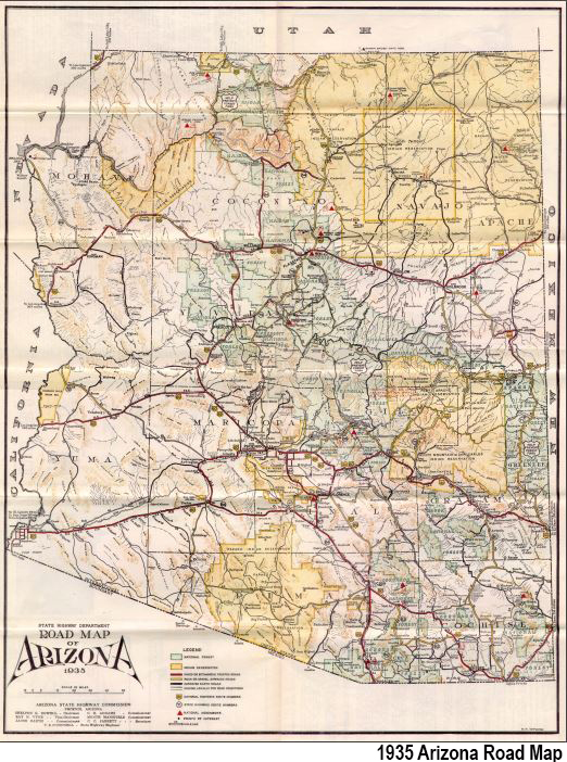 1935 Arizona Road Map