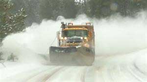 Snowplow clearing the road