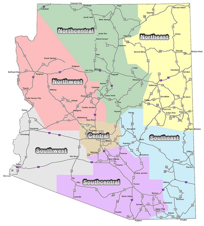 Arizona House District Map   Districts With Names 