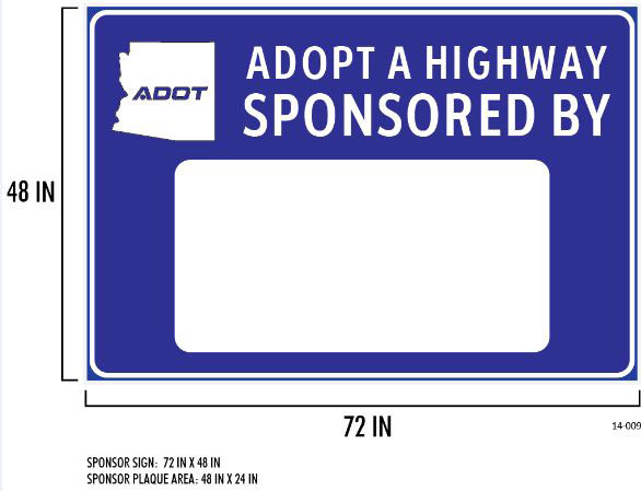 Adopt a Highway blank sponsor sign sample