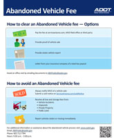 Abandoned Vehicle Fee flyer