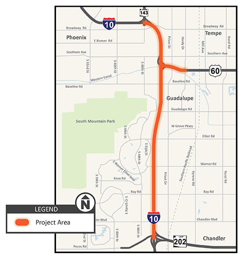 I-10 Project Area Map Graphic I-10 Project Area Map Graphic