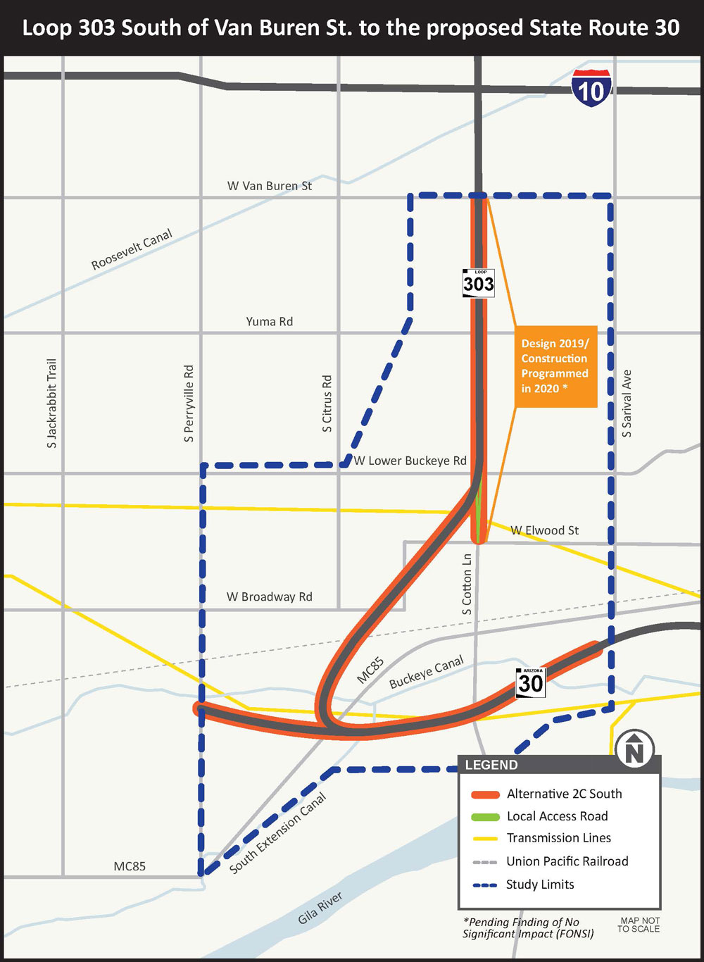 Loop 303 South of Van Buren St. to the proposed State Route 30