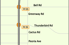Interstate 17 map Bell Rd and Thunderbird Rd