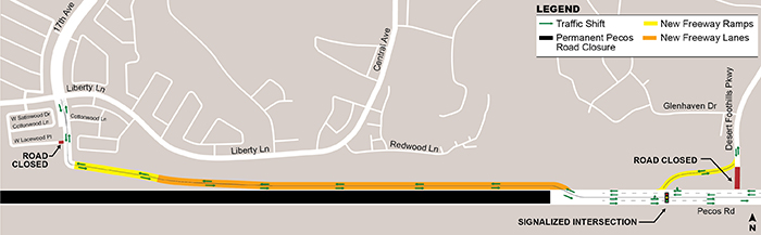 Pecos Road Closure Map - February 11 - Summer 2019 Pecos Road Closure Map - February 11 - Summer 2019