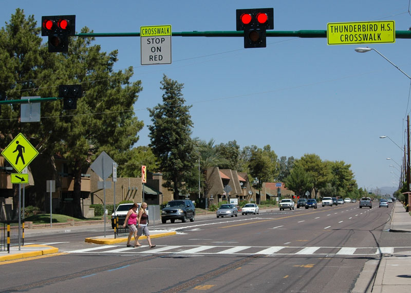 Example of Pedestrian Hybrid Beacon (PHB); Photo courtesy of Mike Cynecki