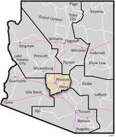 Northcentral District - ADOT Districts Map