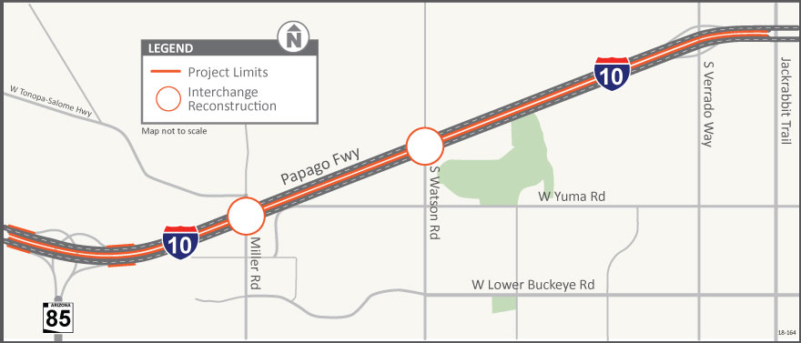 I-10 SR 85 to Verrado Way Map