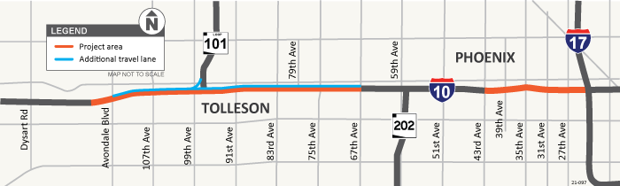 I-10 Avondale Blvd to I-17 Pavement Project Map
