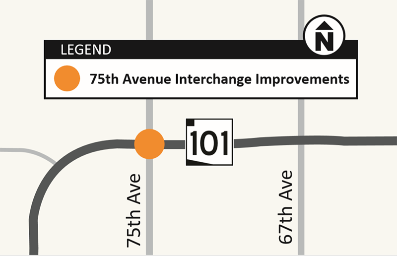 Loop 101 Agua Freeway Interchange Map