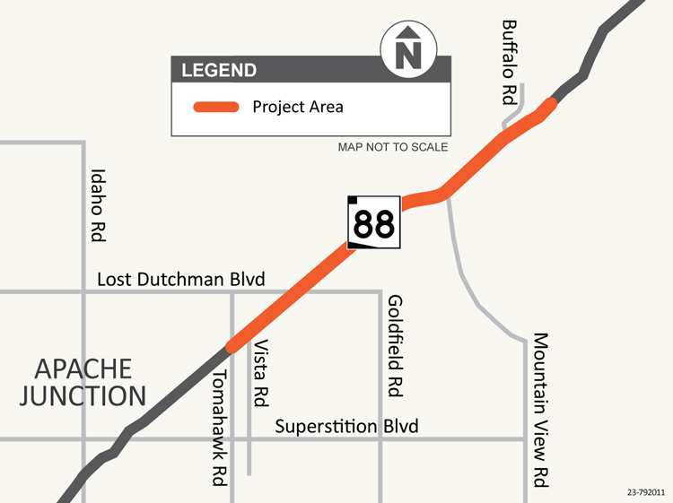 SR 88: Tomahawk to Buffalo roads Drainage Improvements Map