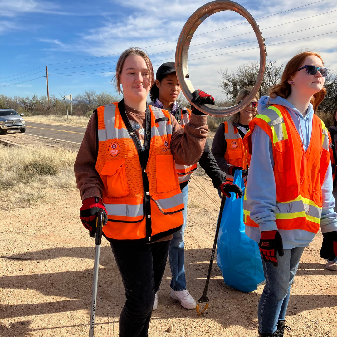 Adopt a Highway volunteers collect litter