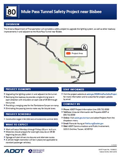 US 60 pavement preservation Project Fact Sheet
