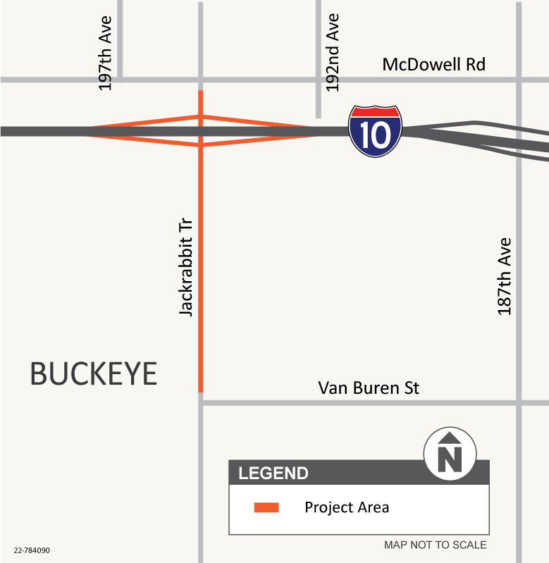 I-10 and Jackrabbit Trail Traffic Interchange Map