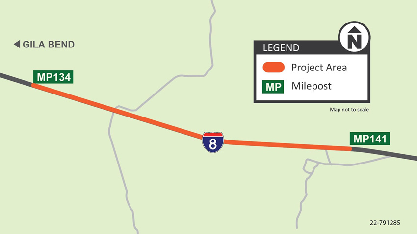 I-8 Pavement Preservation: Milepost 71-82 Map