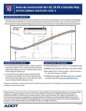Construction Notice: I-10 - Watson Road Phase 3 thumbnail (ESP)