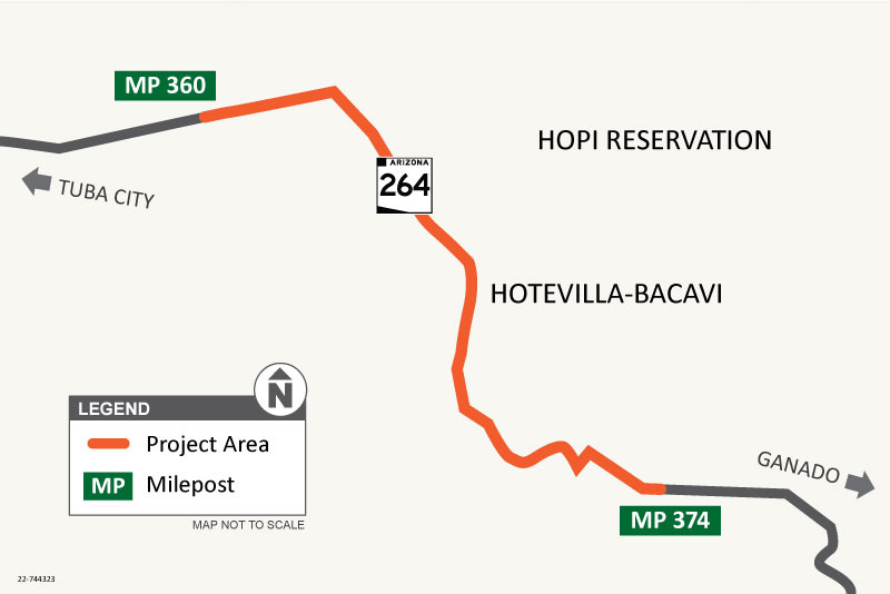 SR 264: Tuba City - Window Rock Highway Project Map