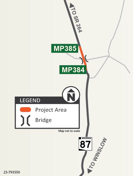 SR 87 Teesto Wash Bridge Project map