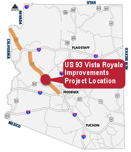 US 93 Vista Royale Widening Map