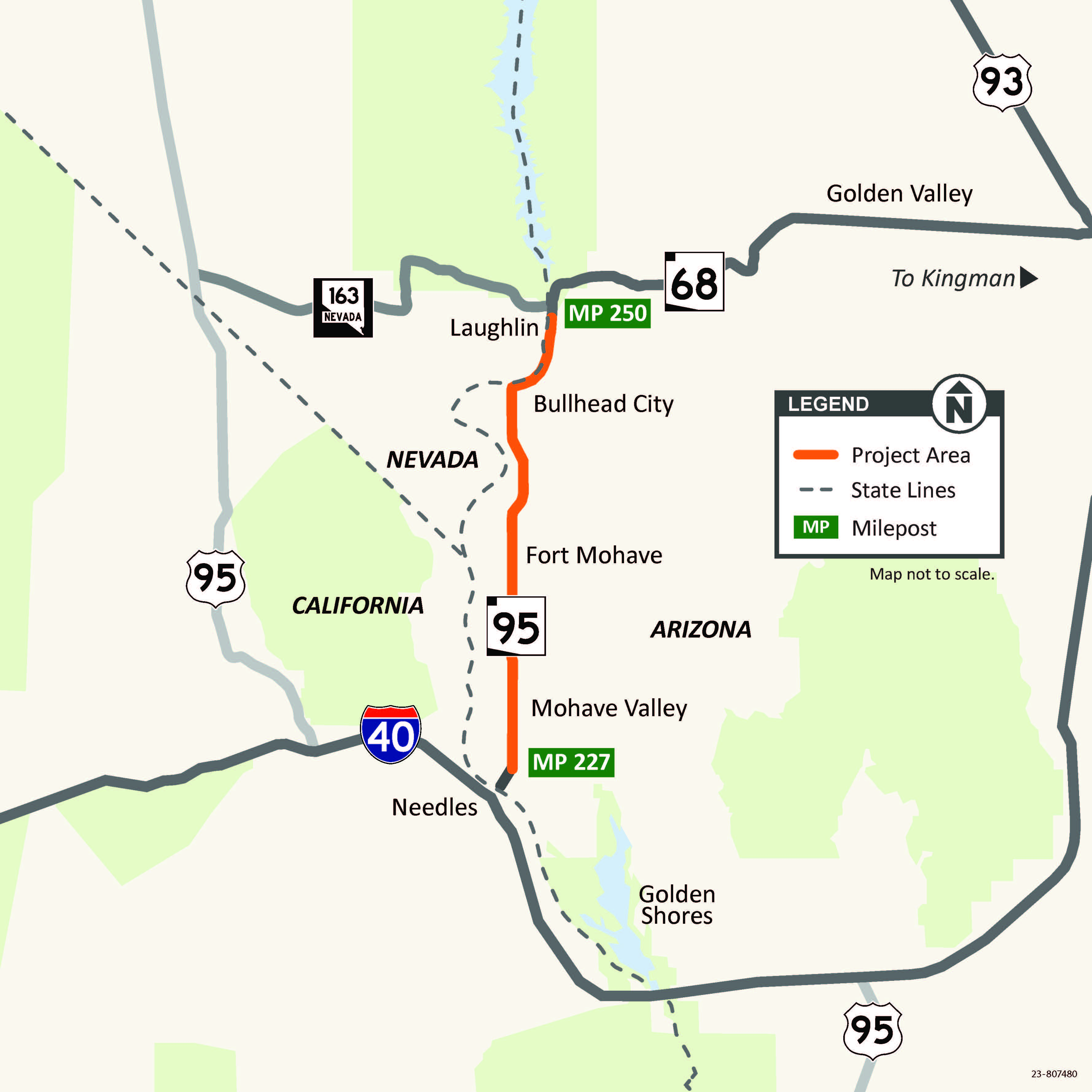 SR95 Courtwright Rd Bullhead Pkwy Map