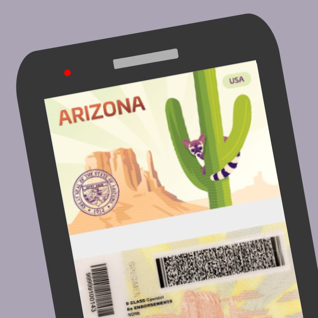 Image of the new Arizona Driver License on Google Wallet.