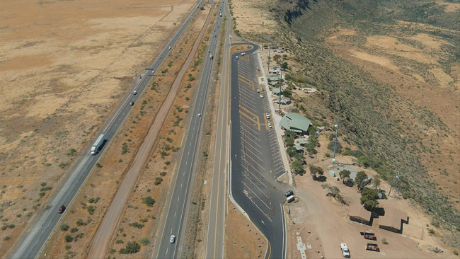 i-17 aerial rest stop and freeway