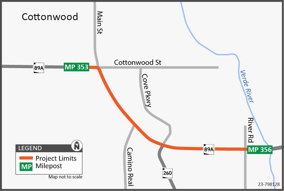 SR 89A Pavement Preservation - Cottonwood Map