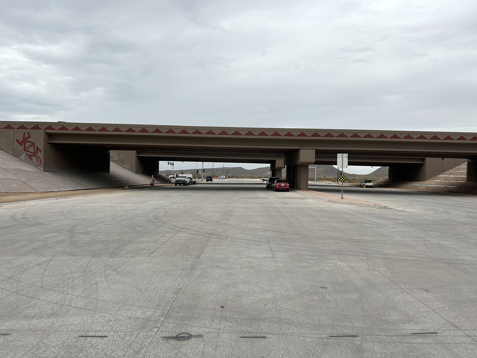 A newly-constructed traffic interchange on Loop 303 near Phoenix.