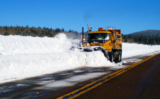 Snowplow on the road