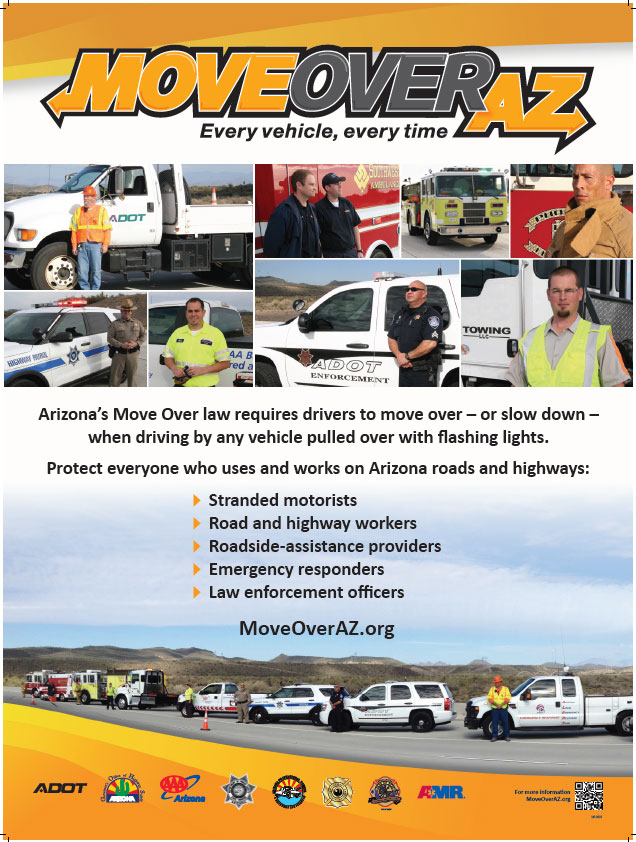 Graphic with information about Arizona's Move Over law.