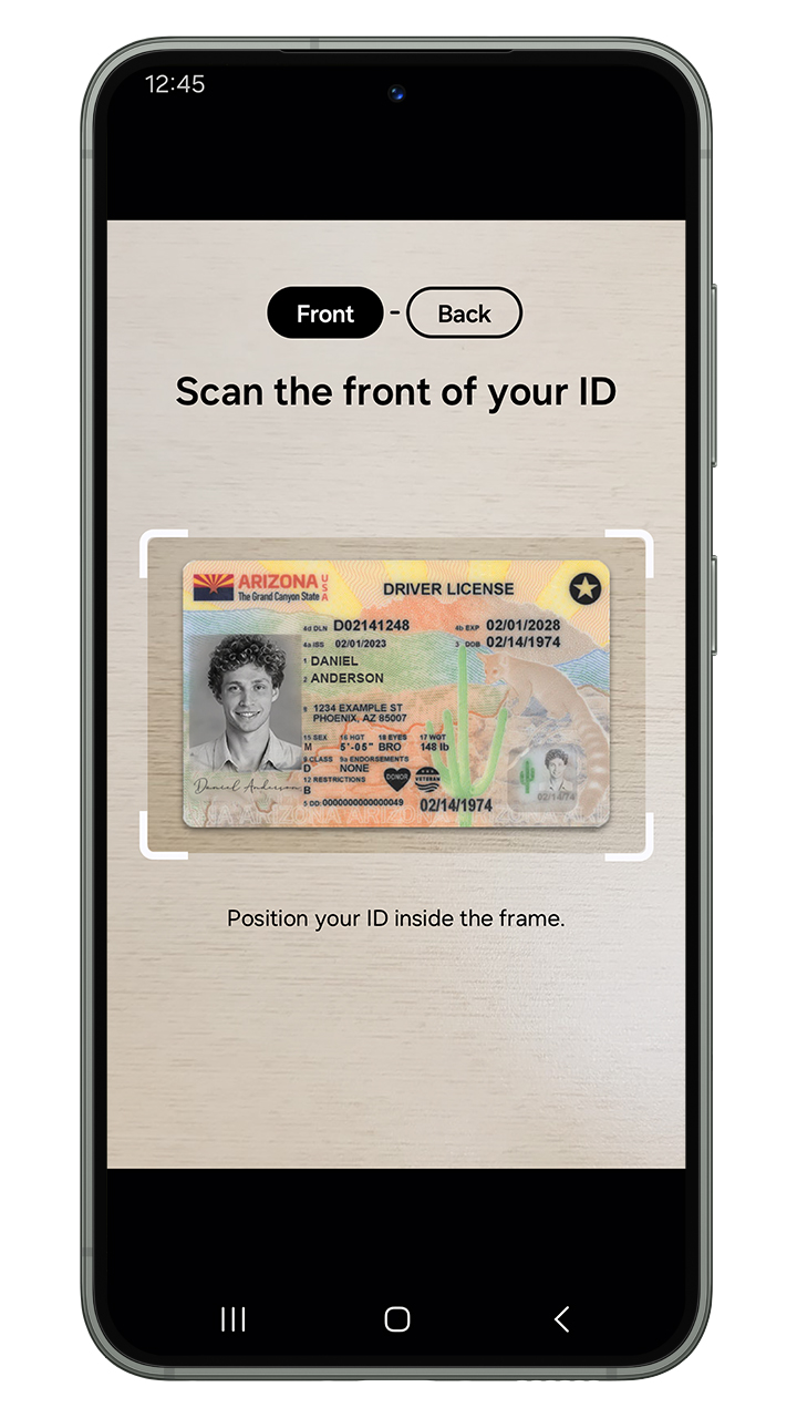 Scan the front of your ID