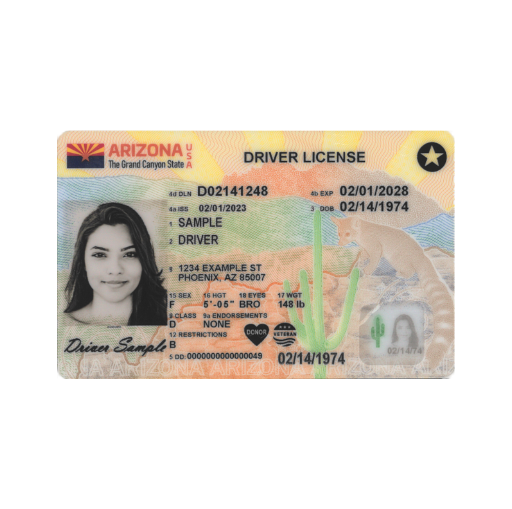 The latest design of the Arizona Driver License