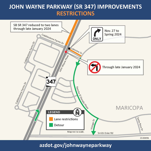 John Wayne Parkway SR347 Restrictions Map
