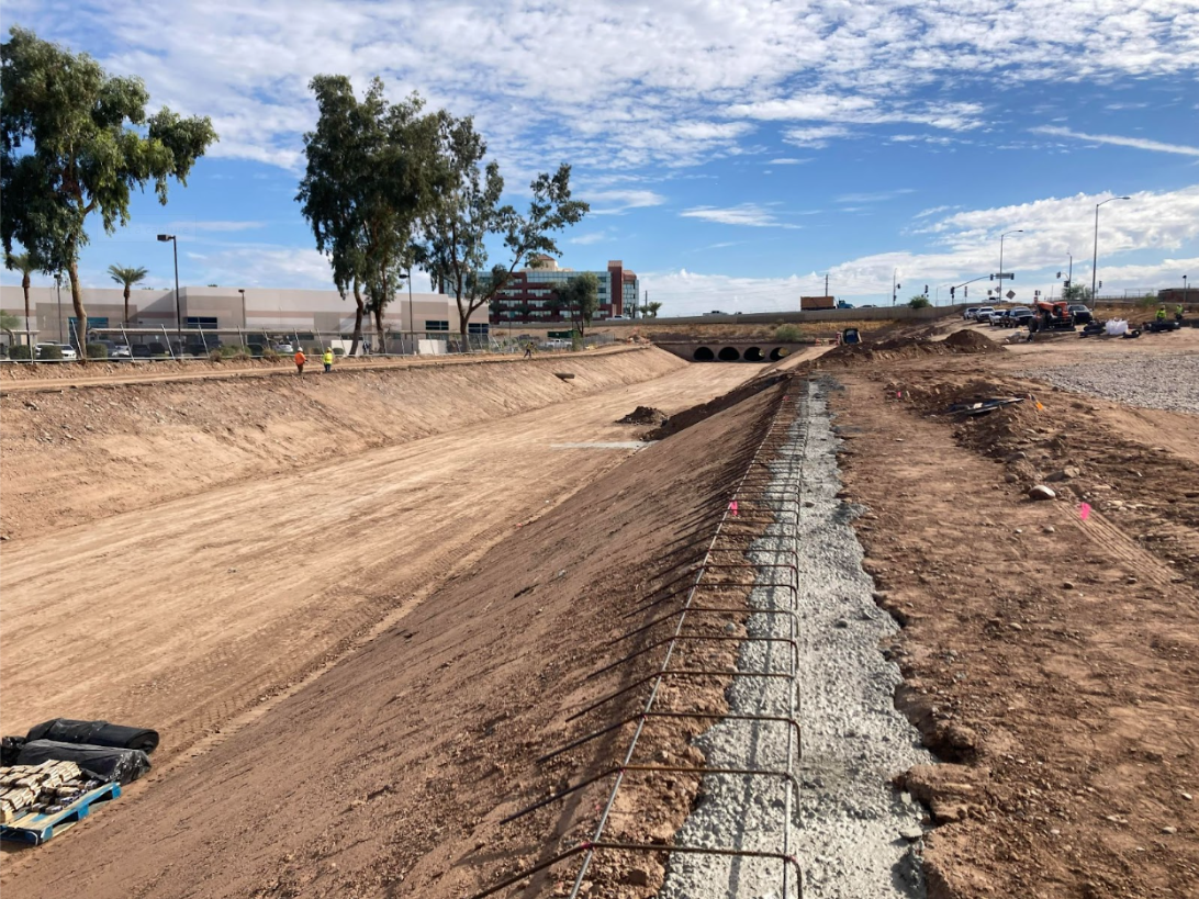 The Tempe Drain that is being improved as part of the Broadway Curve Improvement Project
