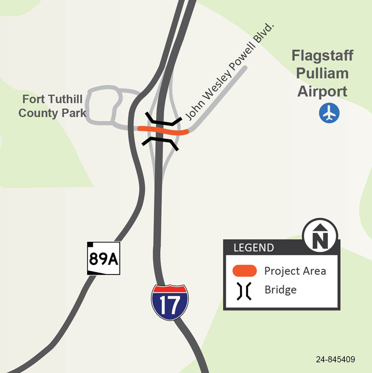 I-17 Airport Road Bridge Replacement Map