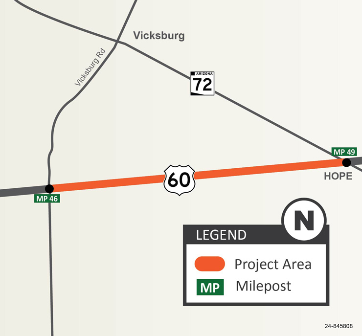 Project Area - US 60 (mp 46-MP49) Vicksburg Rd SR Junction