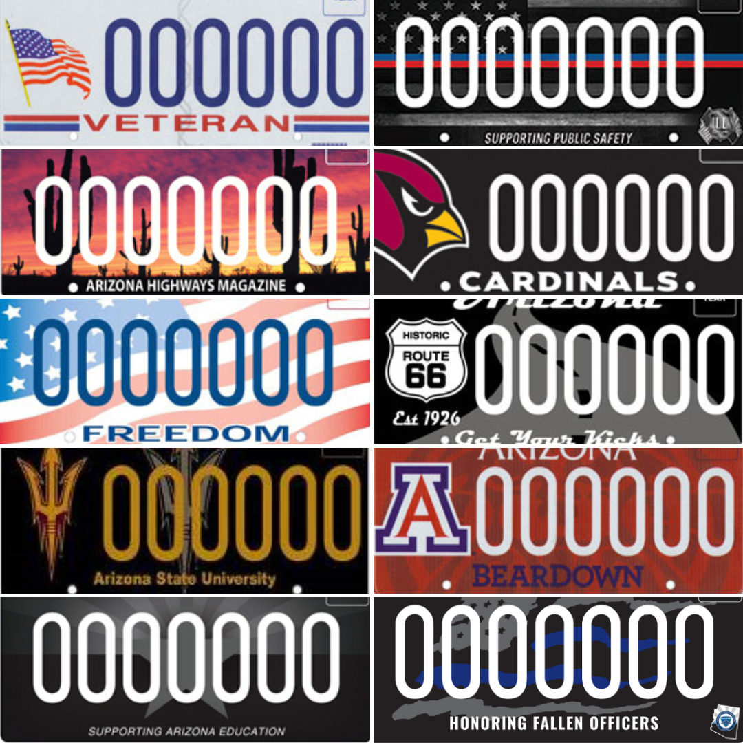 The 10 most popular specialty license plate designs in 2023.