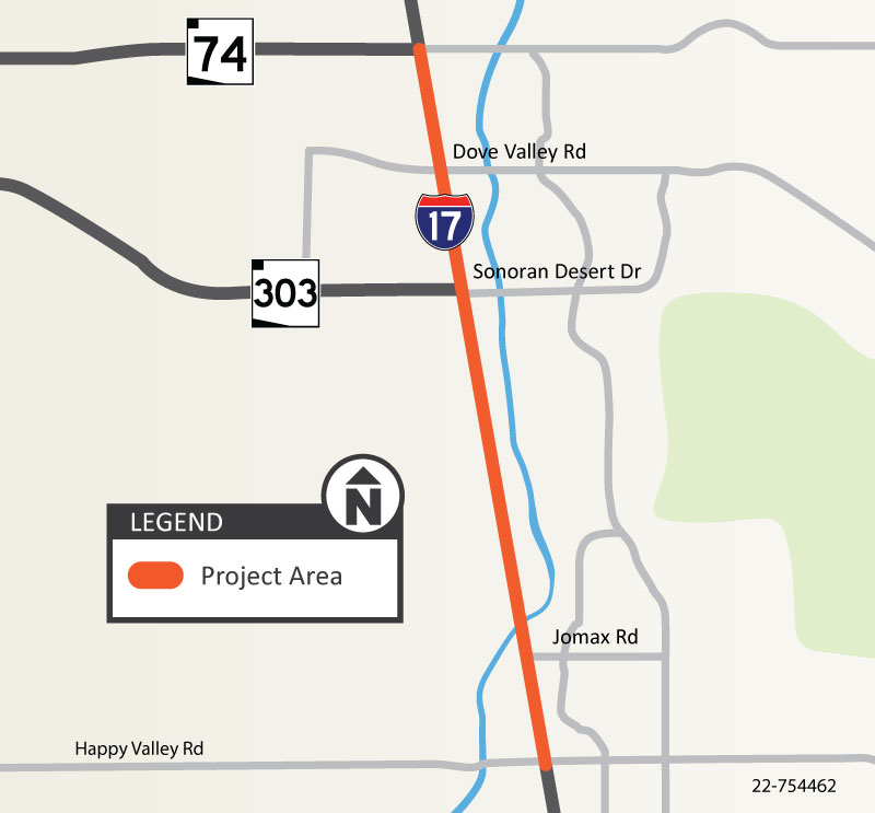 I-17 HV to SR 74 Project Map