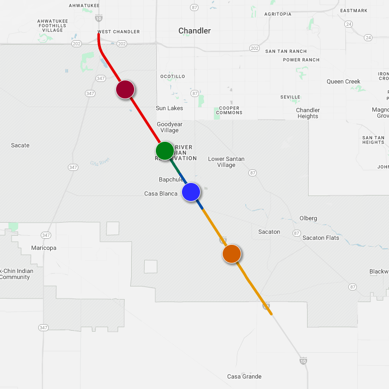 I-10 Wild Horse Pass Projects Map